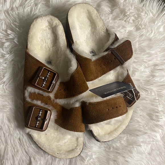 BIRKENSTOCK ARIZONA SHEARLING SLIDE SANDAL - Picture 3 of 5
